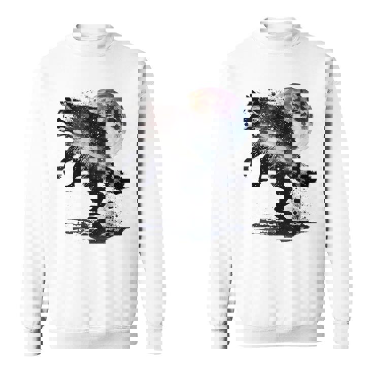 アライグマ アニマルモチーフ ムーンアート アニマルプリント アライグマ スウェットシャツ