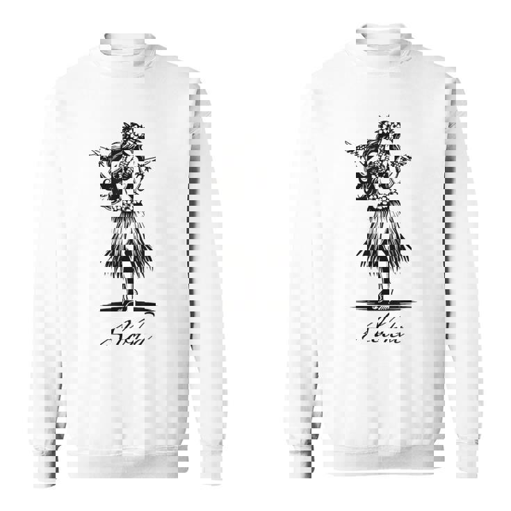 アロハ ハワイ ハワイアン ヴィンテージ ワヒネ フラダンス ダンサー ガール スウェットシャツ