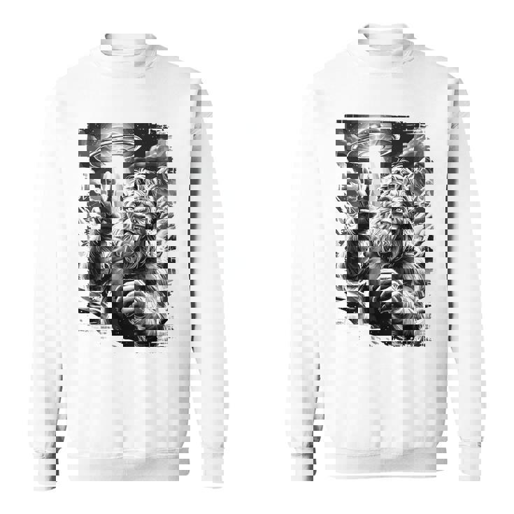 イエティ Ufo 平和 クリプティッド ユーモア マウンテン遭遇 長袖tシャツ スウェットシャツ