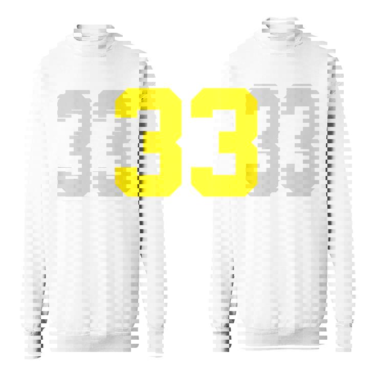 イエローナンバー33 背面 スポーツチーム ジャージ番号 スウェットシャツ