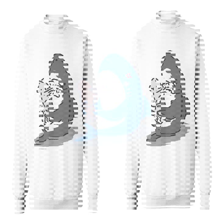 イカを噛み切ることができないサメ スウェットシャツ