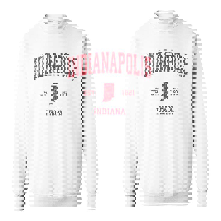 インディアナポリス インディアナ州 ヴィンテージ スポーツ デザイン レッド プリント スウェットシャツ