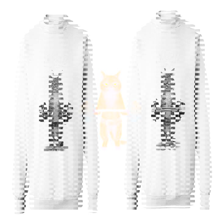 ウェイトリフティング 筋トレ バーベル やる気がないなら家に帰れ 赤毛 猫 ねこ スウェットシャツ