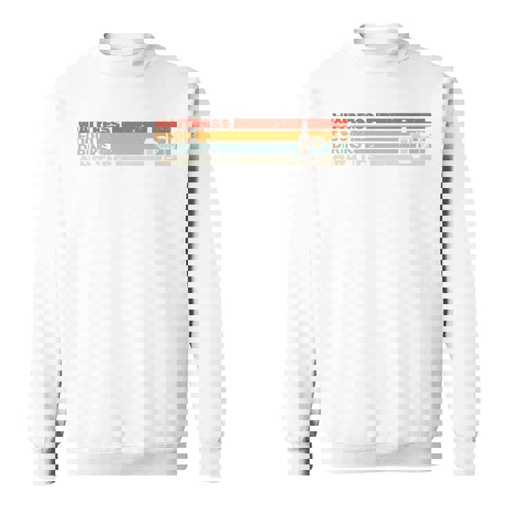 ウェイトレス 食べ物 飲み物とヒント レトロ ウェイティングスタッフ ウェイター 長袖tシャツ スウェットシャツ