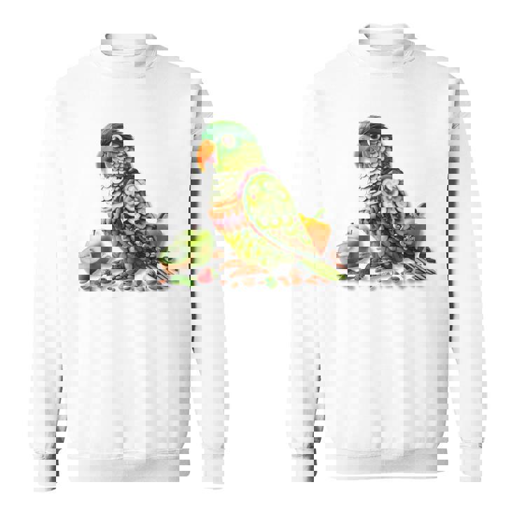 ウロコインコ フルーツアート トロピカル キウイ りんご ナッツ スウェットシャツ