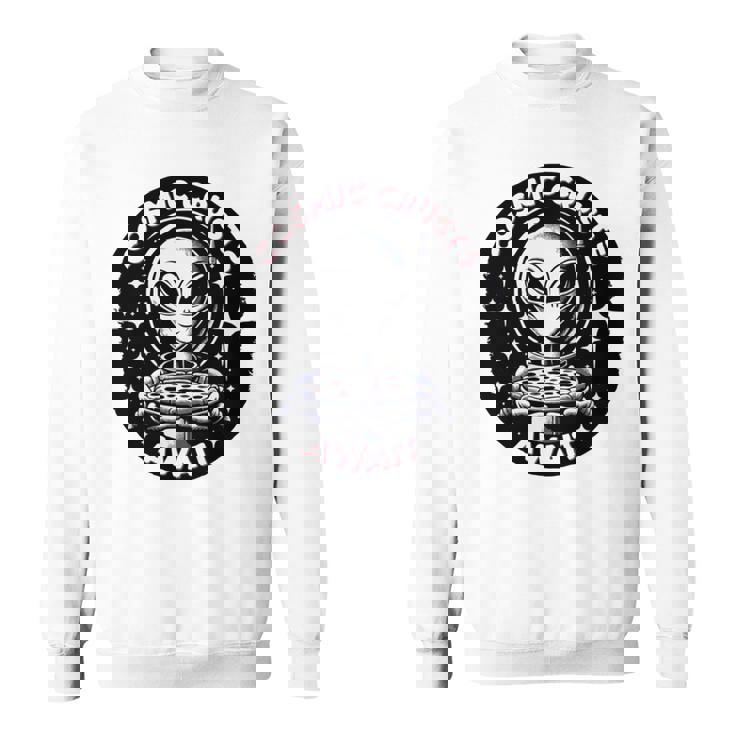 エイリアンピザオファー 宇宙の地殻が待っている 長袖tシャツ スウェットシャツ