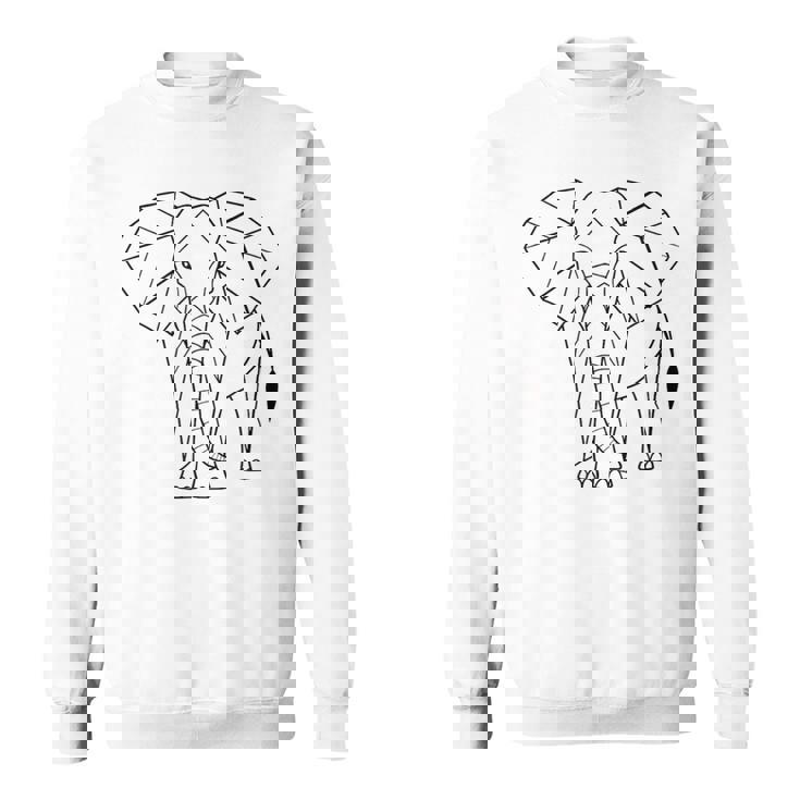 エレファントtシャツ、幾何学象クッション象 スウェットシャツ