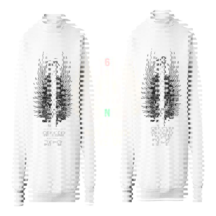 オートバイのギアシフト 1 ダウン 5 アップ バイカー スカル 背面 スウェットシャツ