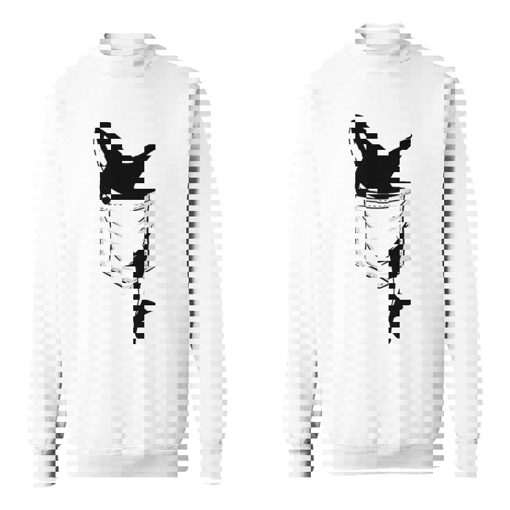 カジュアルなシャチ 面白いオルカをポケットに スウェットシャツ