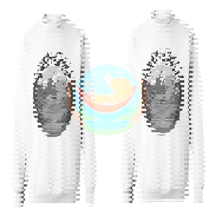 カピバラ 寝るデザイン カピバラ 飼い主 動物好き スウェットシャツ