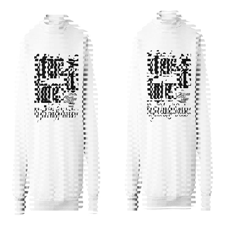 カフェイン猫・章 マイミッドナイトルーチン ナイトキャット フクロウ 長袖tシャツ スウェットシャツ