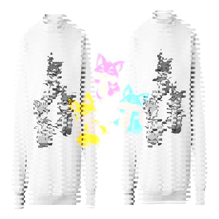 カワイイ・パンセクシュアル・プライド・フォックス 長袖tシャツ スウェットシャツ