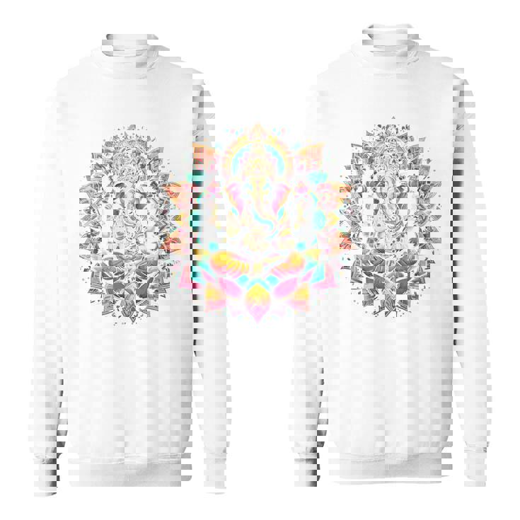 ガネーシャシンボル ヨガ ヒンドゥー教 象 神 ガネーシャ プージャ 長袖tシャツ スウェットシャツ