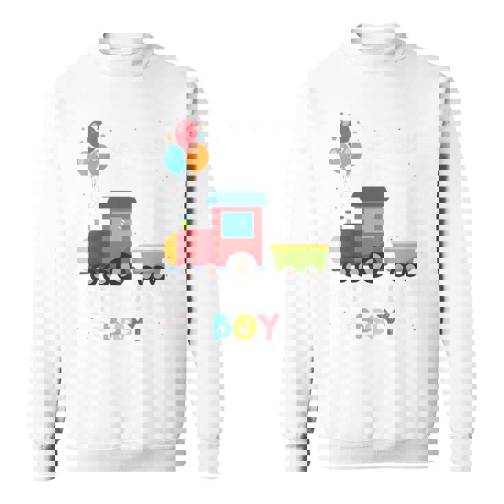 キッズ かっこいいチュー 3歳バースデーボーイ可愛い電車好き スウェットシャツ
