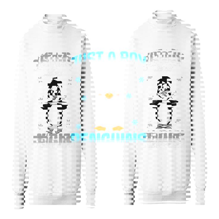 キッズ ペンギンが大好きな少年 キッズボーイズ ペンギン好き スウェットシャツ