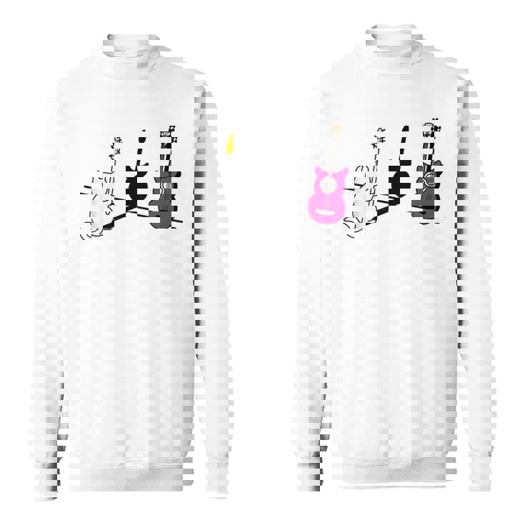 ギターの影を作る猫デザイン スウェットシャツ