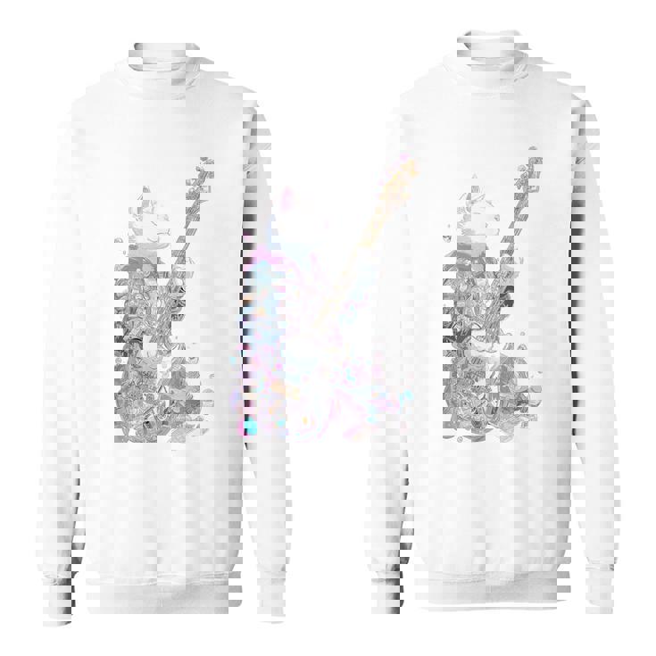 ギターを弾く猫 ネコ おもしろ かわいい ロック おしゃれ スウェットシャツ