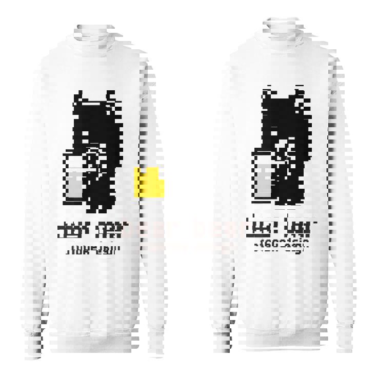 クマ ビール ドット絵 かわいい レトロ スウェットシャツ