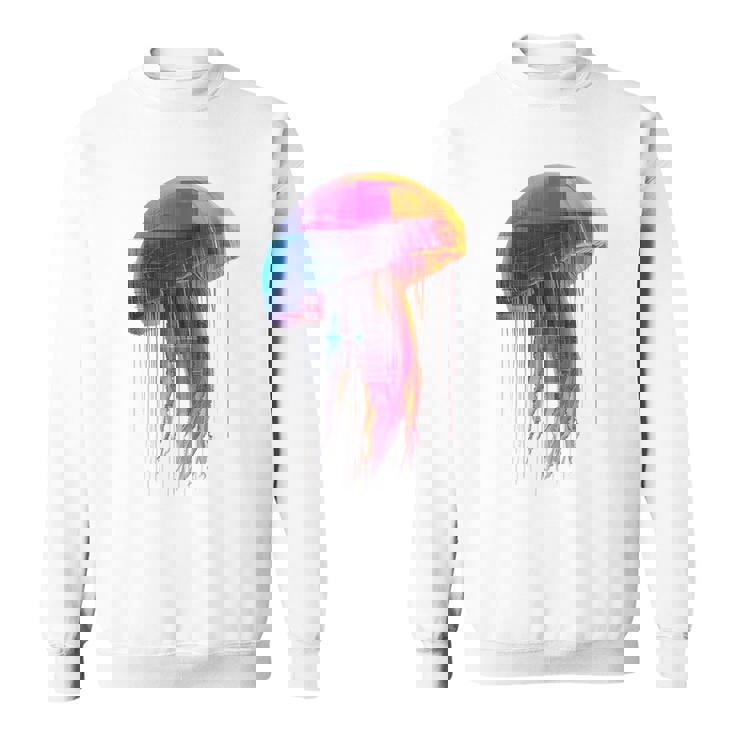 クラゲ 幾何学模様 動物 抽象 カラフル アート クラゲ スウェットシャツ