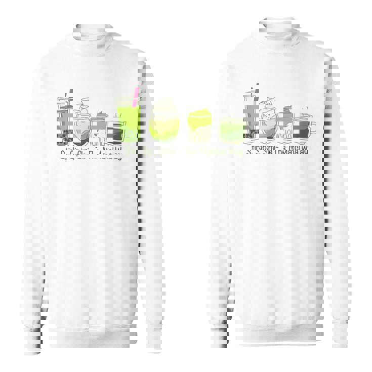 クリーミーダルゴナ抹茶ボバティー、スマイル、抹茶の方法 スウェットシャツ