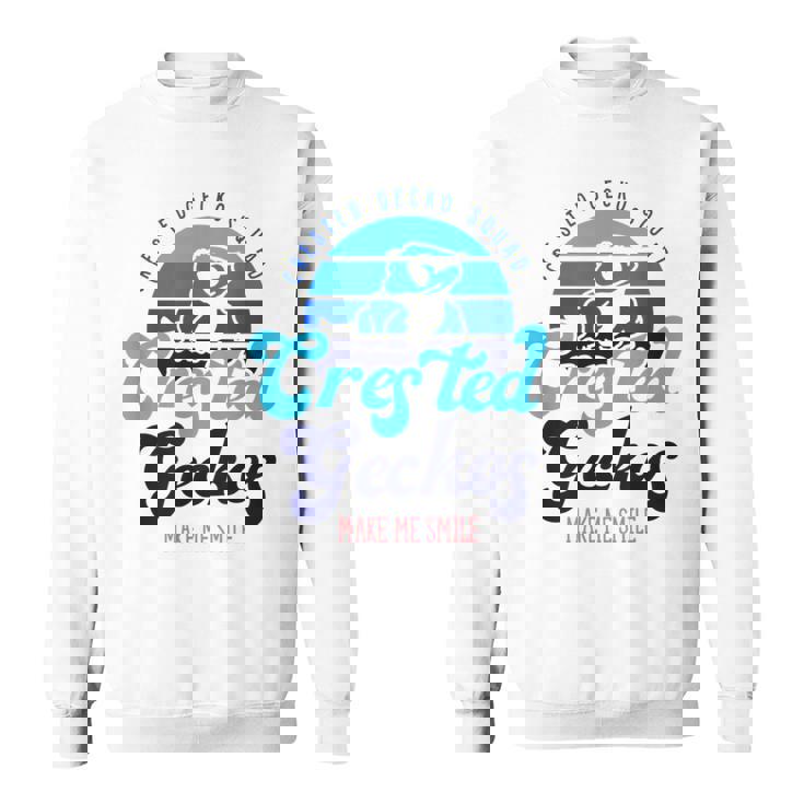 クレステッドゲッコーは私を笑顔にする エキゾチックなトカゲ スウェットシャツ