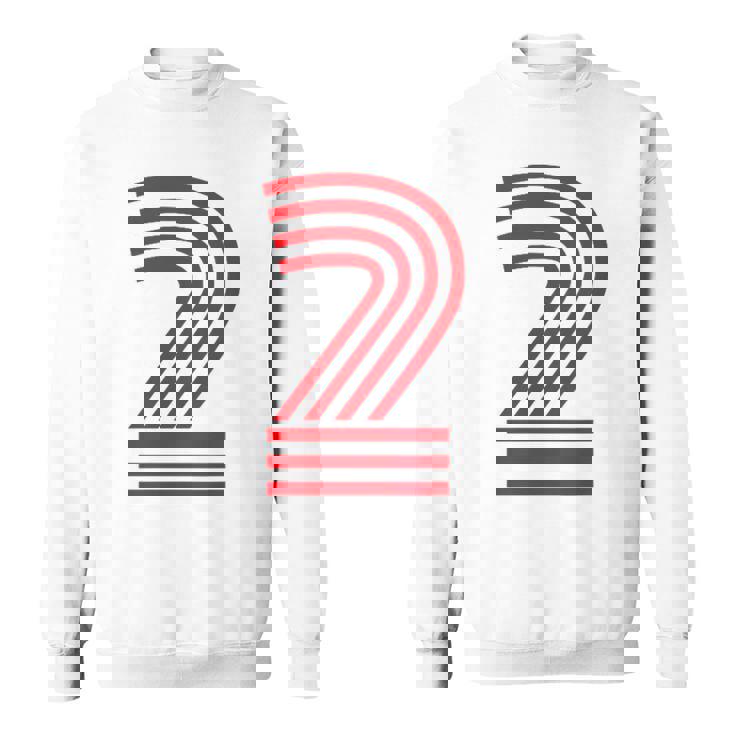 クールなレトロなレタリングジャージ、背番号2 Two Dos スウェットシャツ