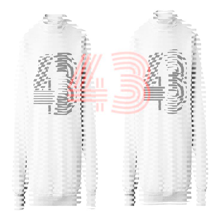 クールなレトロなレタリングジャージ、背番号43 Fourtythree スウェットシャツ