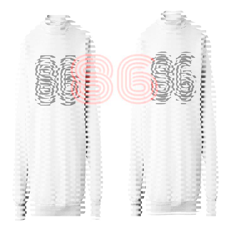 クールなレトロなレタリングジャージ、背番号86 1986 スウェットシャツ