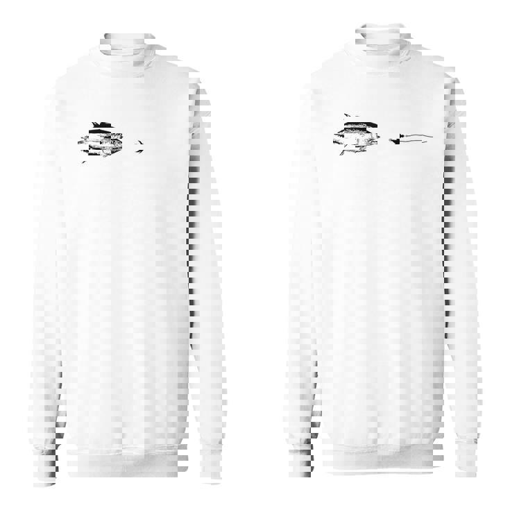 グラフィックフライフィッシングフックライン フィッシュマグロ スウェットシャツ