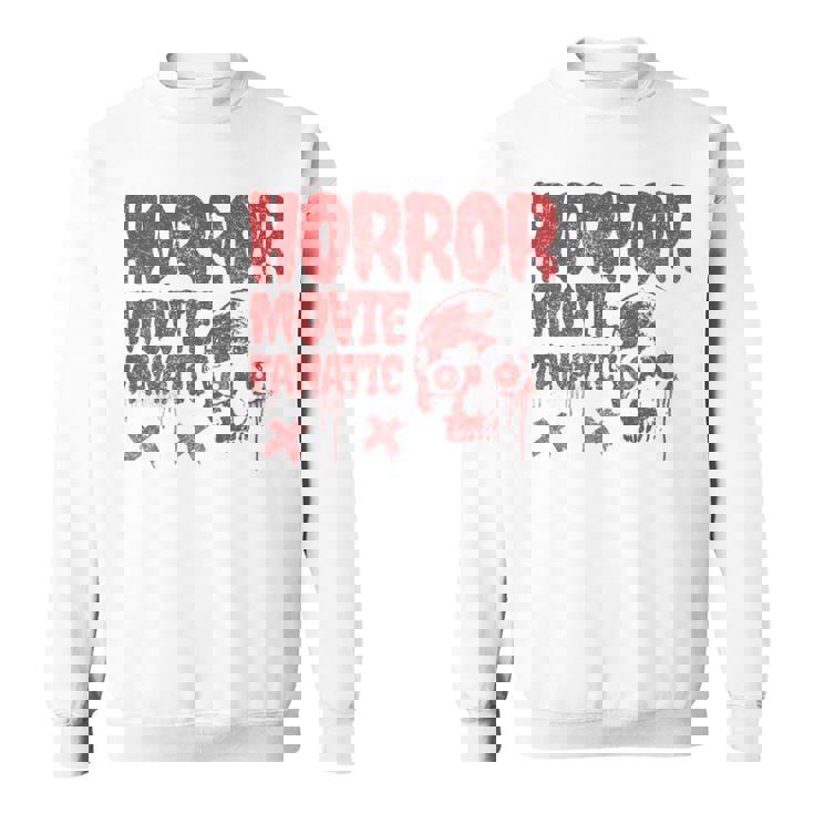 グランジー ダメージ加工 ホラー映画 ファン 赤 グラフィック 怖い頭蓋骨 長袖tシャツ スウェットシャツ