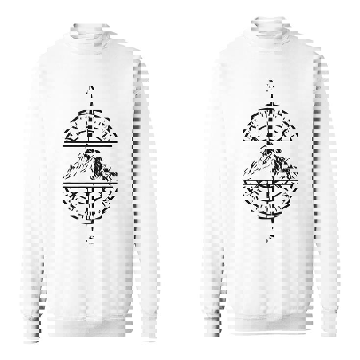 コンパス ローズ マウンテン シーン 自然 恋人 ハイキング バックパッキング スウェットシャツ