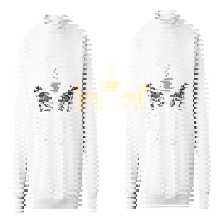 バックプリント コーヒーとジャーマン シェパード スウェットシャツ