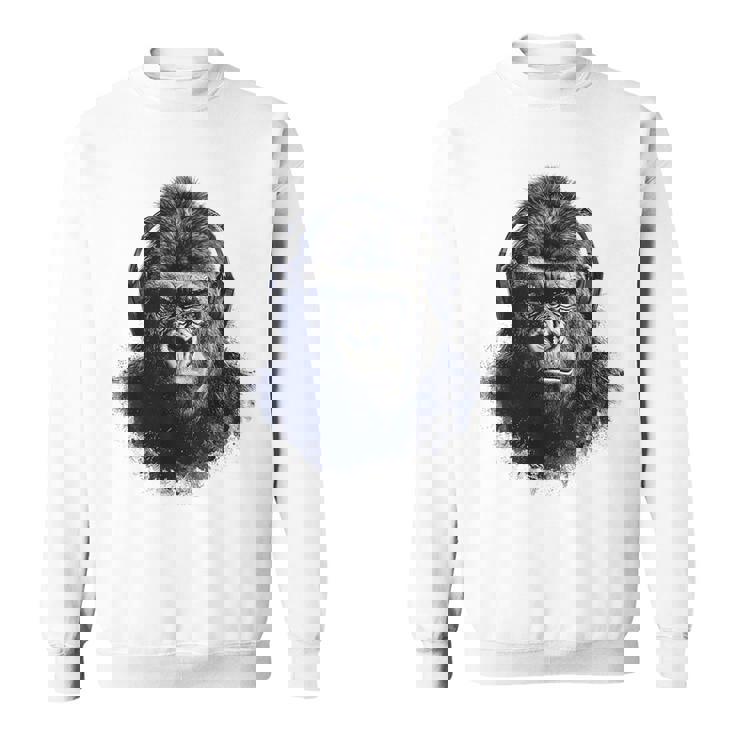 ゴリラ 描画 動物 イラスト 抽象画 アート ゴリラ スウェットシャツ