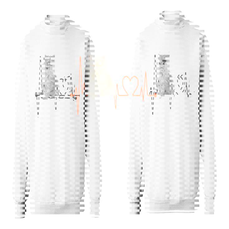 ゴールデンチンチラ ペルシャ猫 ハートビート Ekg I Love My Cats スウェットシャツ