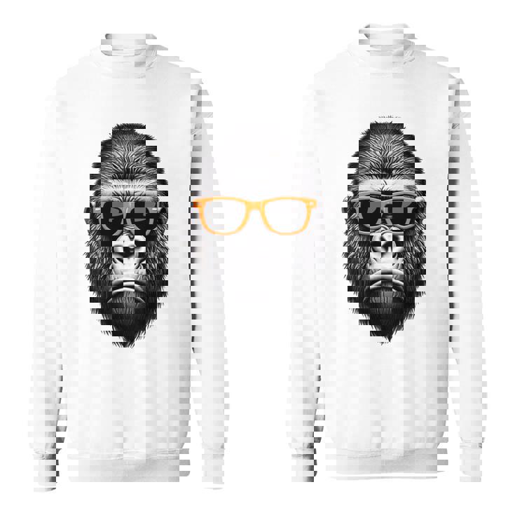 サングラスをかけたクールなゴリラグラフィックアート 長袖tシャツ スウェットシャツ