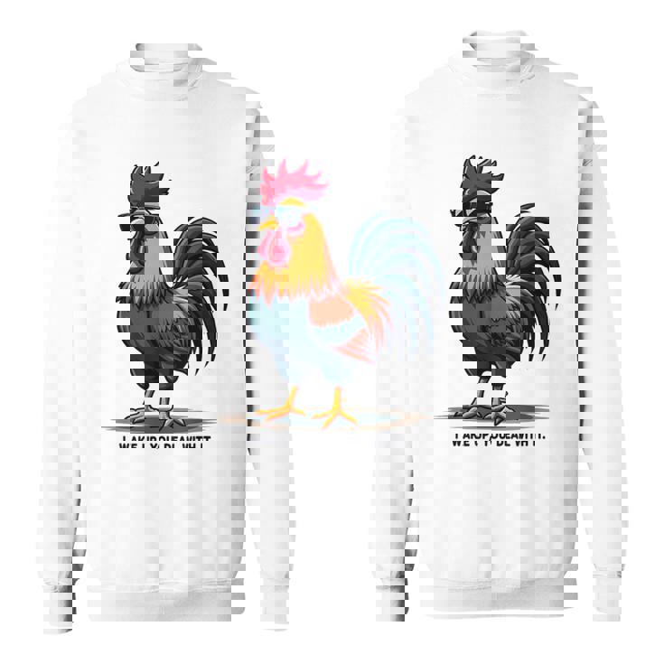 サングラスをかけた姿勢のクールな雄鶏。 スウェットシャツ