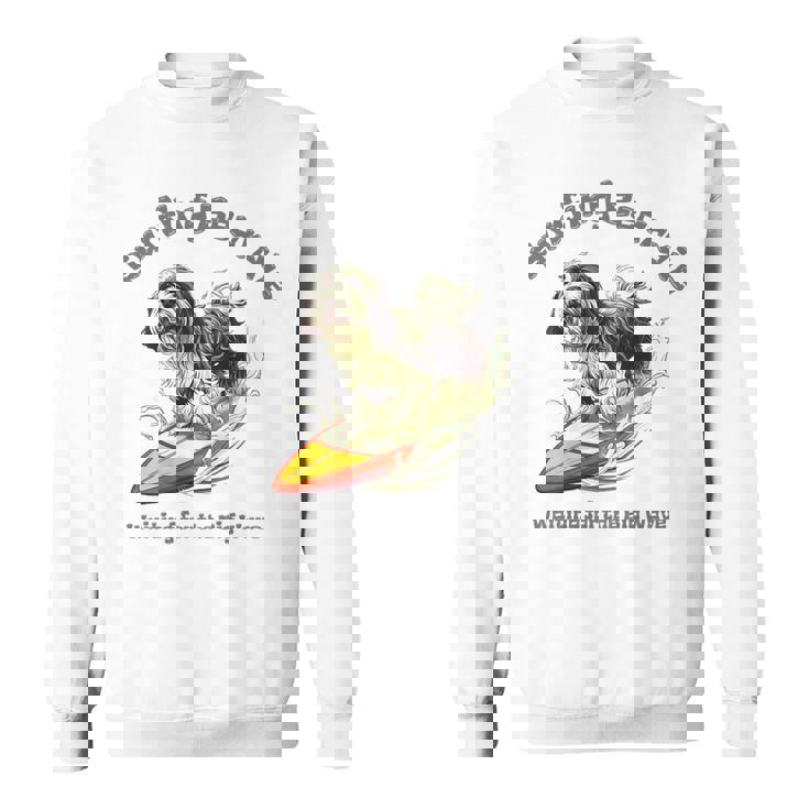 サーフィン 犬 ビアデッドコリー かわいい 面白い スウェットシャツ