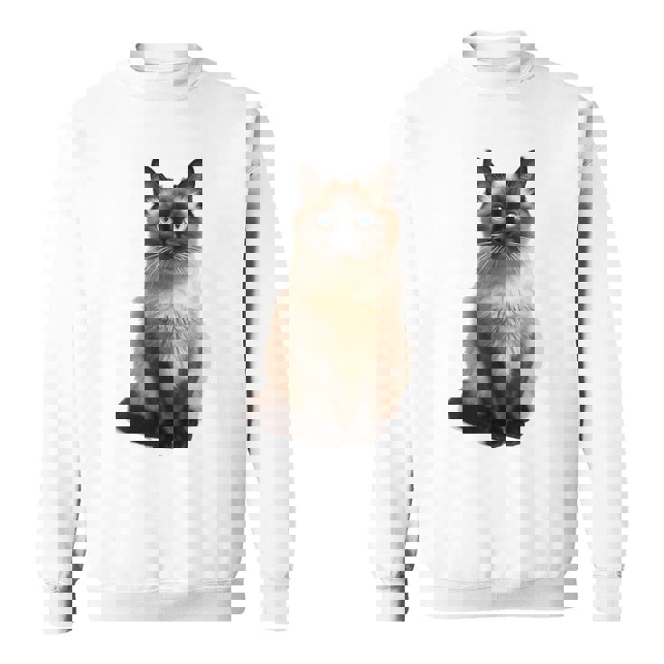 シャム猫 美人 雄大なシャム猫 ラブリーシャム猫 スウェットシャツ