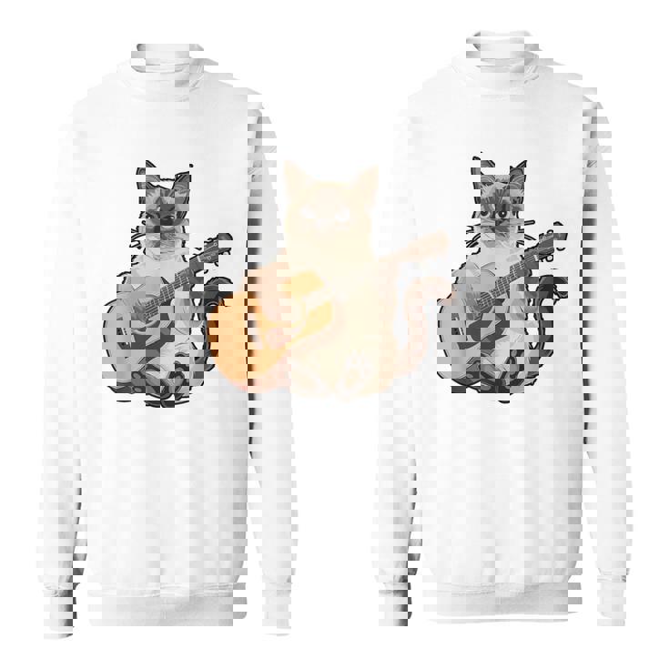 シャム猫ギタリスト ミーザー ギター奏者 スウェットシャツ