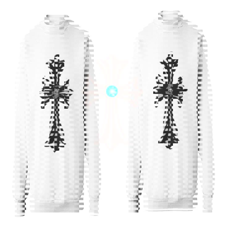 シルバークロス ブルーダイヤ 長袖tシャツ スウェットシャツ