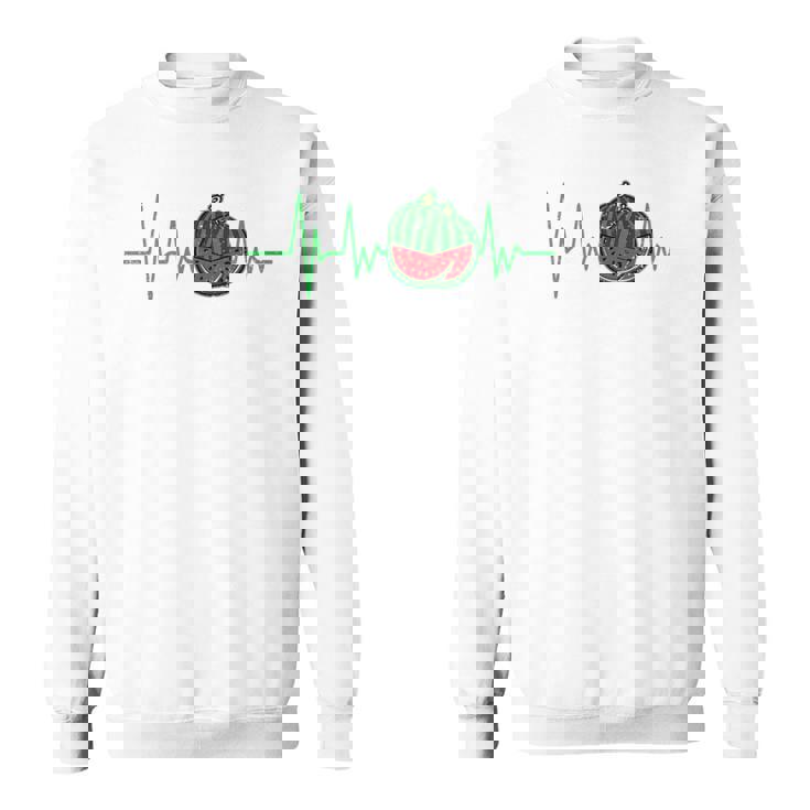 スイカ 農家 ハートビート ガーデニング 果物 農業 庭師 長袖tシャツ スウェットシャツ