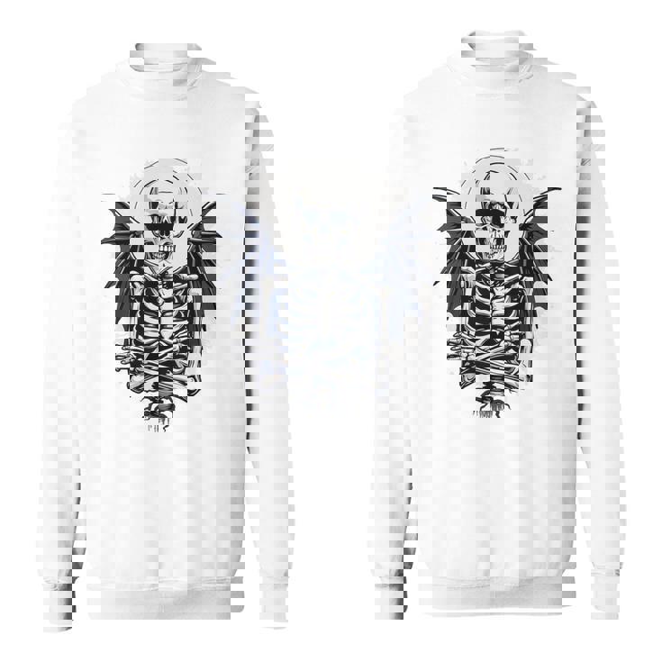 スケルトン ハロウィン コスチューム 怖い 不気味な翼 死 スウェットシャツ