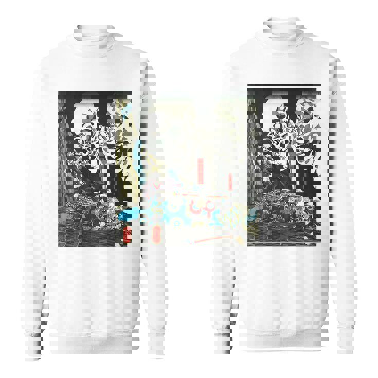 スケルトン 妖怪 歌川 国芳 日本美術 ハロウィン 相馬の古内裏 善知安方忠義伝 バックプリント スウェットシャツ