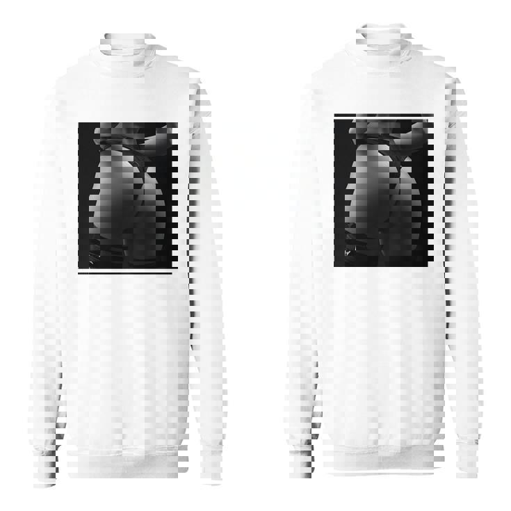 セクシー ブラック ホワイト 写真 美しいお尻 Tバック 長袖tシャツ スウェットシャツ