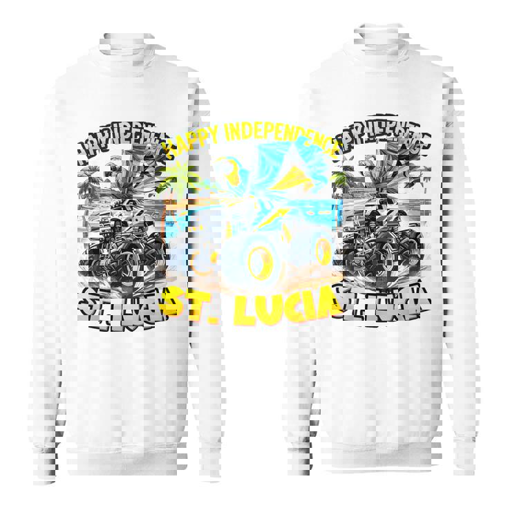 セントルシア 独立 モンスタートラックフラッグ キッズ ガールズ ティーン スウェットシャツ