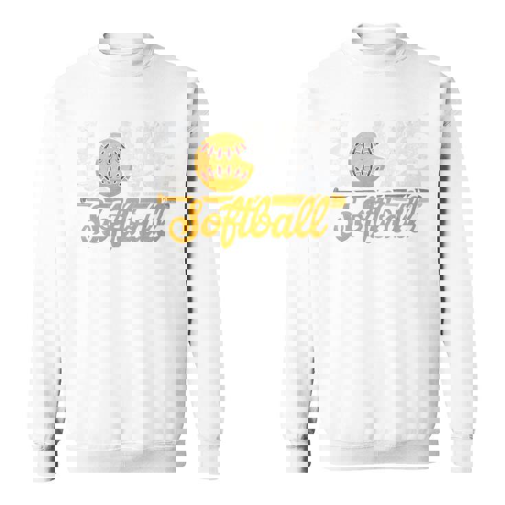 ソフトボール好き スポーツボール ラブ ソフトボール チームメイト 野球 長袖tシャツ スウェットシャツ