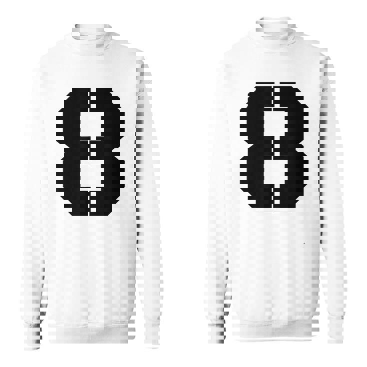 タイポグラフィ 太字 ステンシル 8番 数字 8 スウェットシャツ