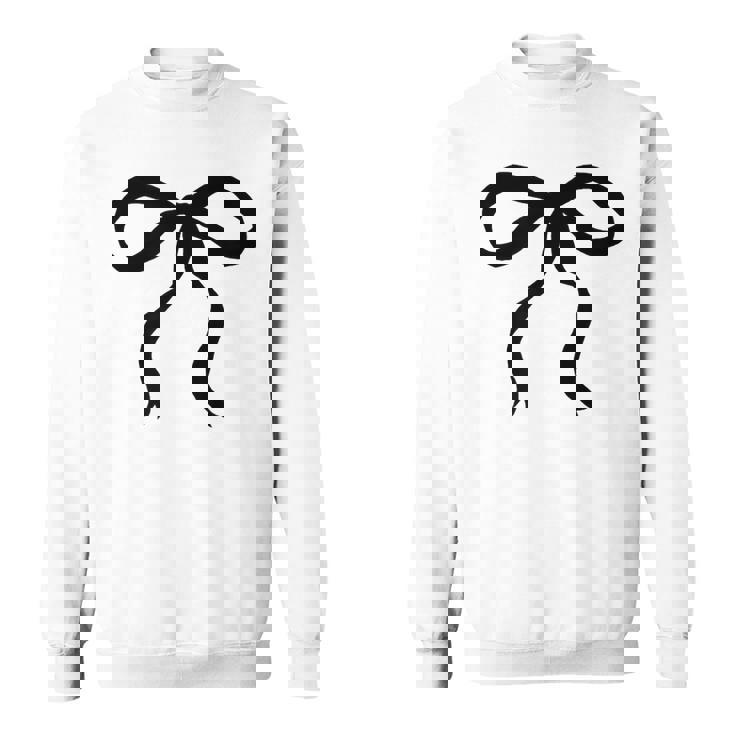 タンサンドベージュにかわいいブラックリボンリボンの美的 スウェットシャツ