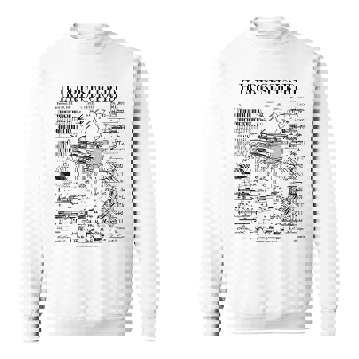 チェンバロ奏者 ヴィンテージ 特許 鍵盤 楽器 長袖tシャツ スウェットシャツ