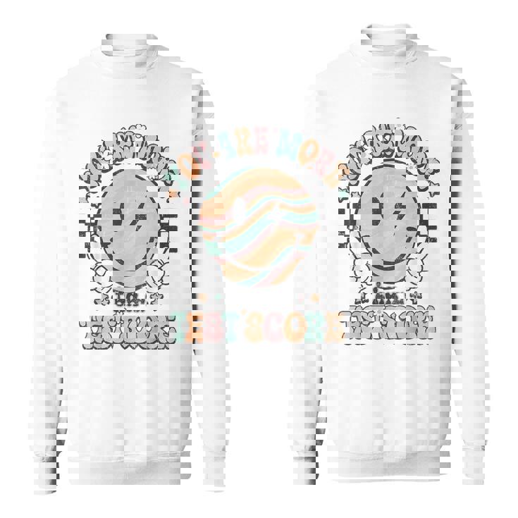 テスト先生 グルーヴィースマイル あなたはテスト結果以上のものです スウェットシャツ